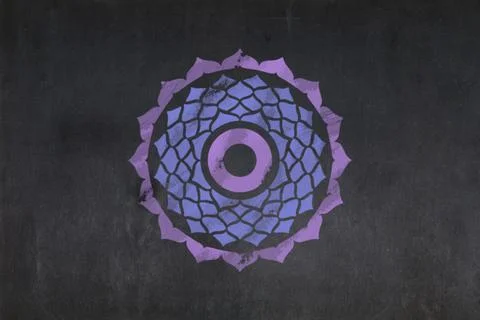 Crown Chakra drawn on a blackboard Stock Illustration