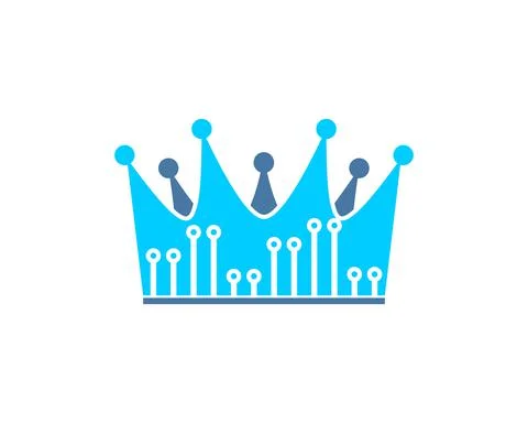 Crown with circuit tech inside Stock Illustration