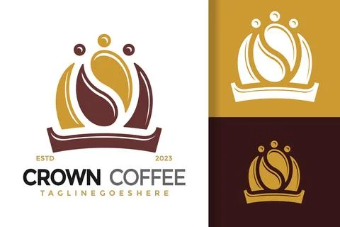 Crown Coffee logo vector icon illustration Иллюстрация