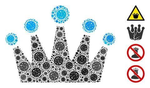 Crown Collage of CoronaVirus Elements Stock Illustration