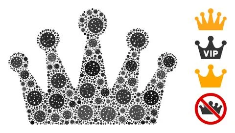 Crown Collage of CoronaVirus Elements 스톡 일러스트