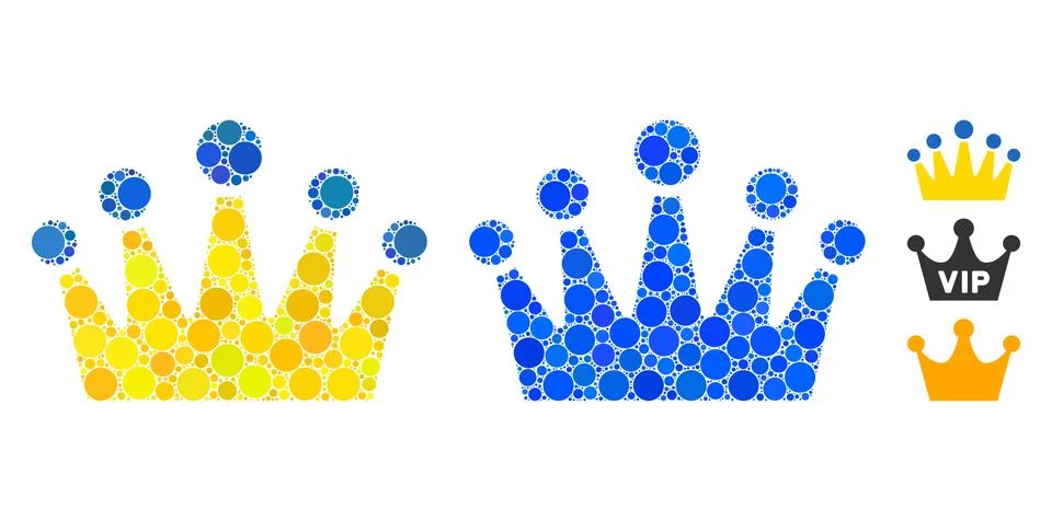Crown Composition Icon of Circle Dots イラスト素材