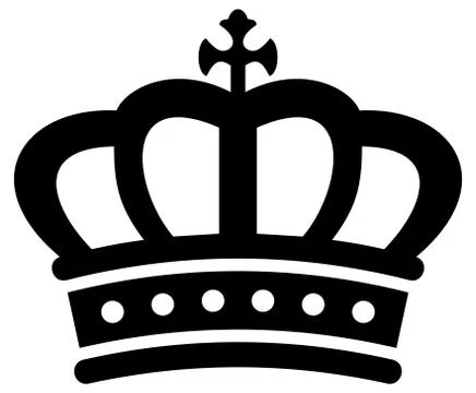 Crown with cross in black on white isolated background. Stock Illustration