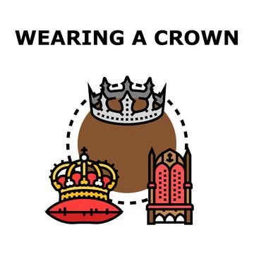 Crown, cushion and throne representing royalty Stock Illustration