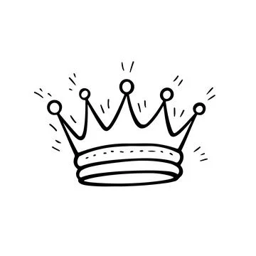 Crown cute sketch doodle. Vector illustration Stock Illustration