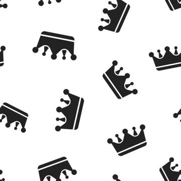 Crown diadem icon seamless pattern background. Business concept vector illust 스톡 일러스트