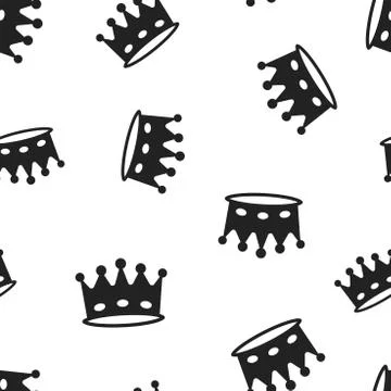Crown diadem icon seamless pattern background. Business concept vector illust Illustrazione stock
