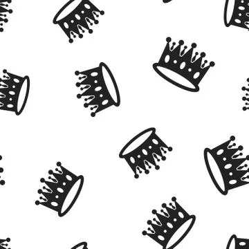 Crown diadem icon seamless pattern background. Business concept vector illust Stockillustratie