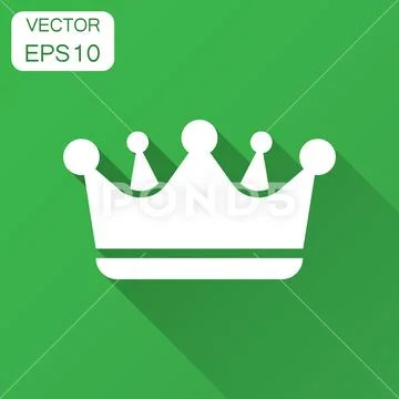 Crown diadem vector icon in flat style. Royalty crown illustration with long Stock Illustration