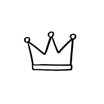 Crown doodle icon, vector illustration Stock Illustration
