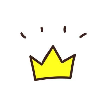 Crown doodle icon on white background, vector illustration Stock Illustration
