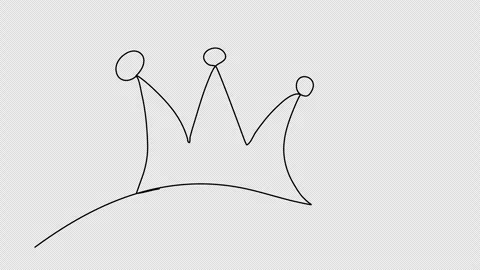 Crown doodle. One line drawing animation. Video clip with alpha channel. Stock-Footage 303516756