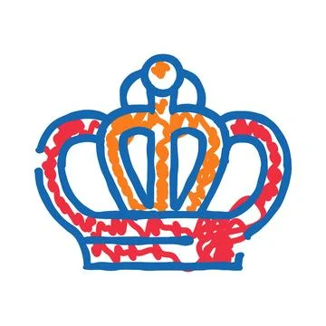 Crown drawing with scribble fill representing royalty and success Stock Illustration