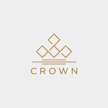 Crown elegant line logo template vector illustration icon element Stock Illustration