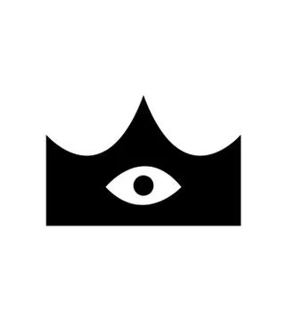 Crown with eye icon on white Stock-Illustration
