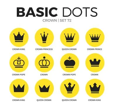 Crown flat icons vector set イラスト素材