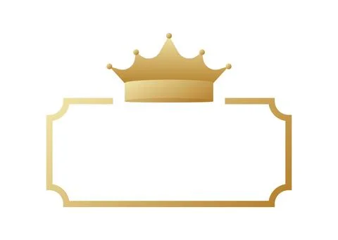 Crown frame border golden decor Stock Illustration