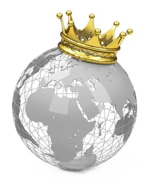 Crown on a globe Stock Illustration