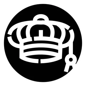 Crown graduating cap with key icon design Stock Illustration