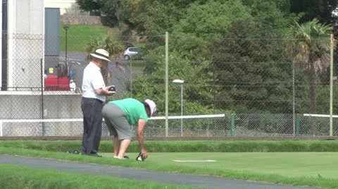 Crown Green Bowling Stock Footage 18010379