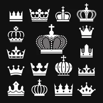 Crown icon black Stock Illustration