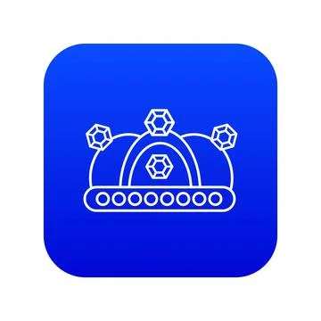 Crown icon blue Stock Illustration