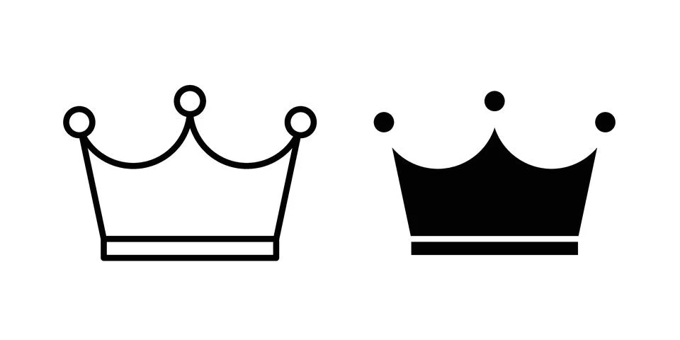 Crown icon bundle for website design projects Stock Illustration