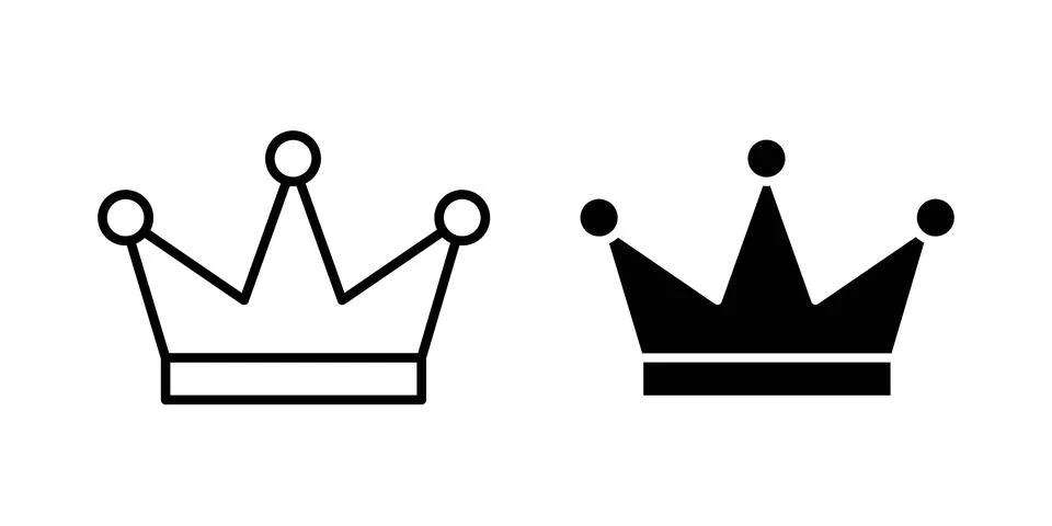 Crown icon bundle for website design projects Stock Illustration