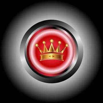 Crown Icon button vector Stock Illustration