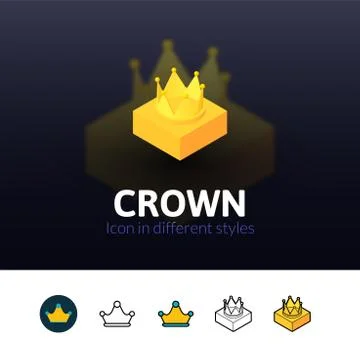 Crown icon in different style Stock Illustration