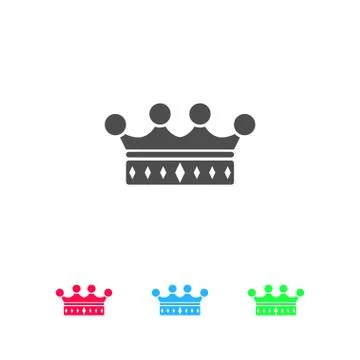 Crown icon flat Stock Illustration