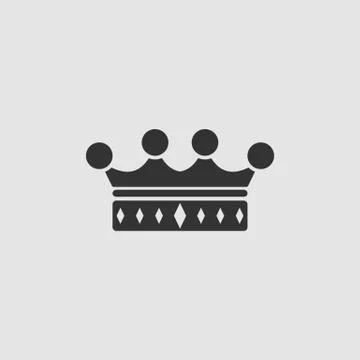 Crown icon flat Stock Illustration