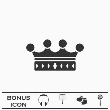 Crown icon flat Stock Illustration
