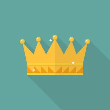 Crown icon in flat style Stock Illustration