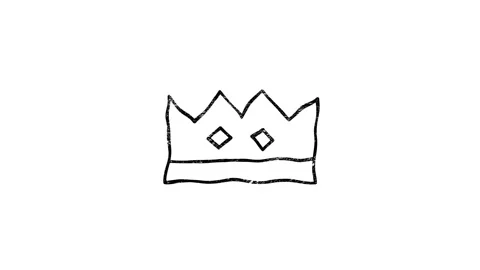 Crown icon in hand draw style. Motion graphics Видео 151545053