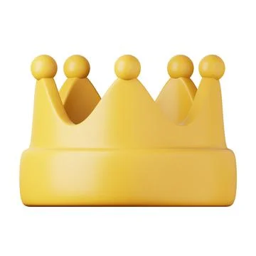 Crown icon high quality 3D render illustration for messengers and social media. Stock Illustration