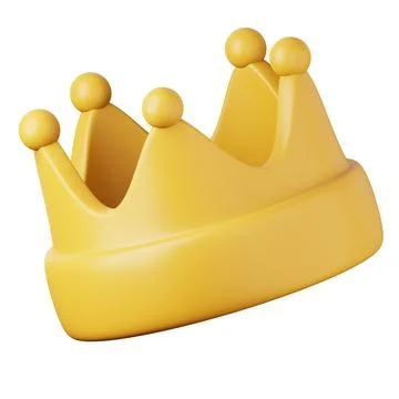 Crown icon high quality 3D render illustration for messengers and social media. Stock Illustration