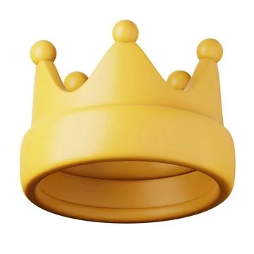 Crown icon high quality 3D render illustration for messengers and social media. Stock Illustration