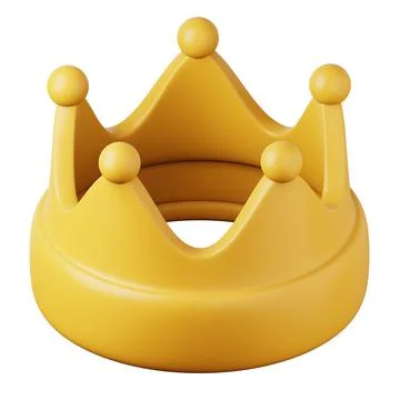 Crown icon high quality 3D render illustration for messengers and social media. Stock Illustration