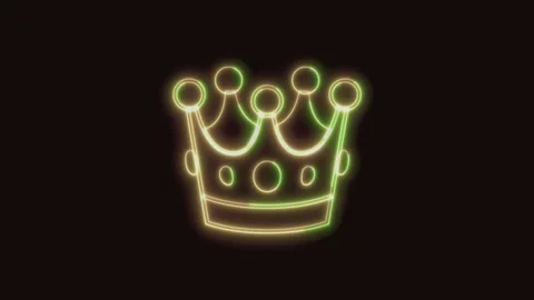 Crown Icon Neon Seamless Loop 4K (Black Background) Stock Footage 310357648