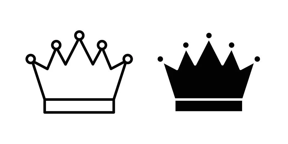 Crown icon. Outline, flat icons Stock Illustration