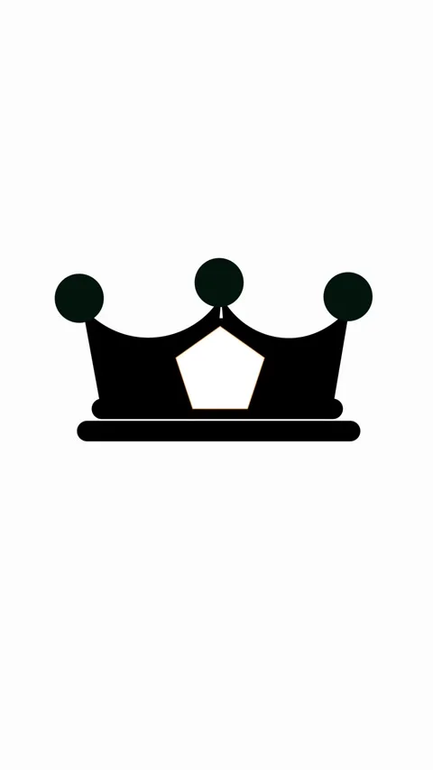 Crown icon for power and influence concept vertical video. Minimalist black.. Stock Footage 321627664