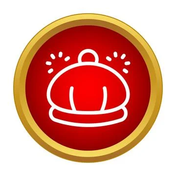 Crown icon on a red background with a gold border Stock Illustration