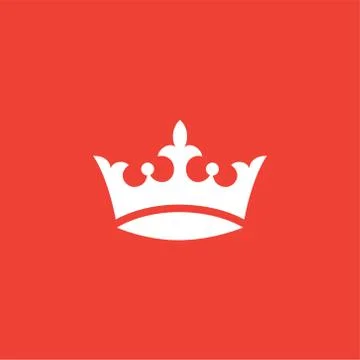 Crown Icon On Red Background. Red Flat Style Vector Illustration Stock Illustration