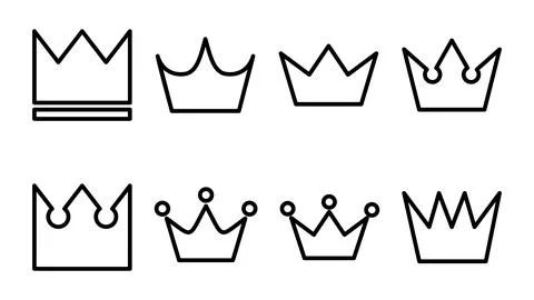 Crown icon set. crown vector icon Stock Illustration