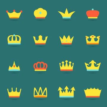 Crown icon set イラスト素材