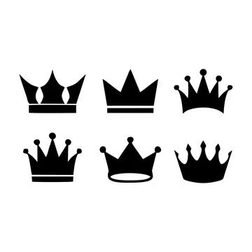 Crown icon silhouette collection. Stock Illustration