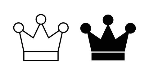 Crown icon. Style is flat and line symbol Stock Illustration
