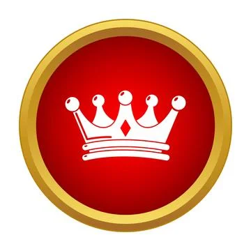 Crown icon symbol in red circle frame Stock Illustration