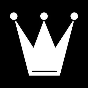 Crown Icon in trendy flat style isolated on black background. Crown symbol for Stock Illustration